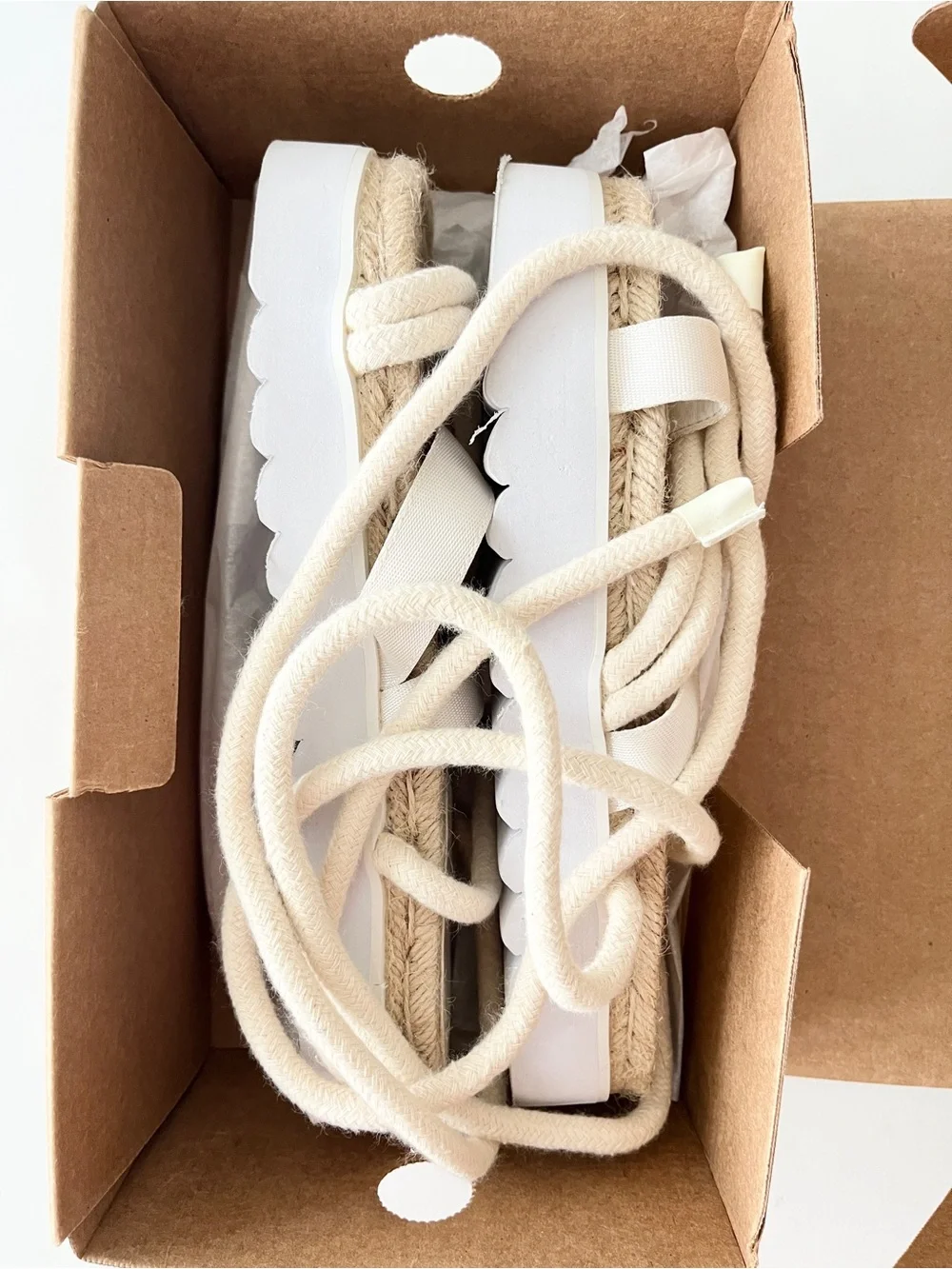 Women’s coastal rope beach chunky Lace-Up Espadrille Platform 7.5 Sandals shoes!